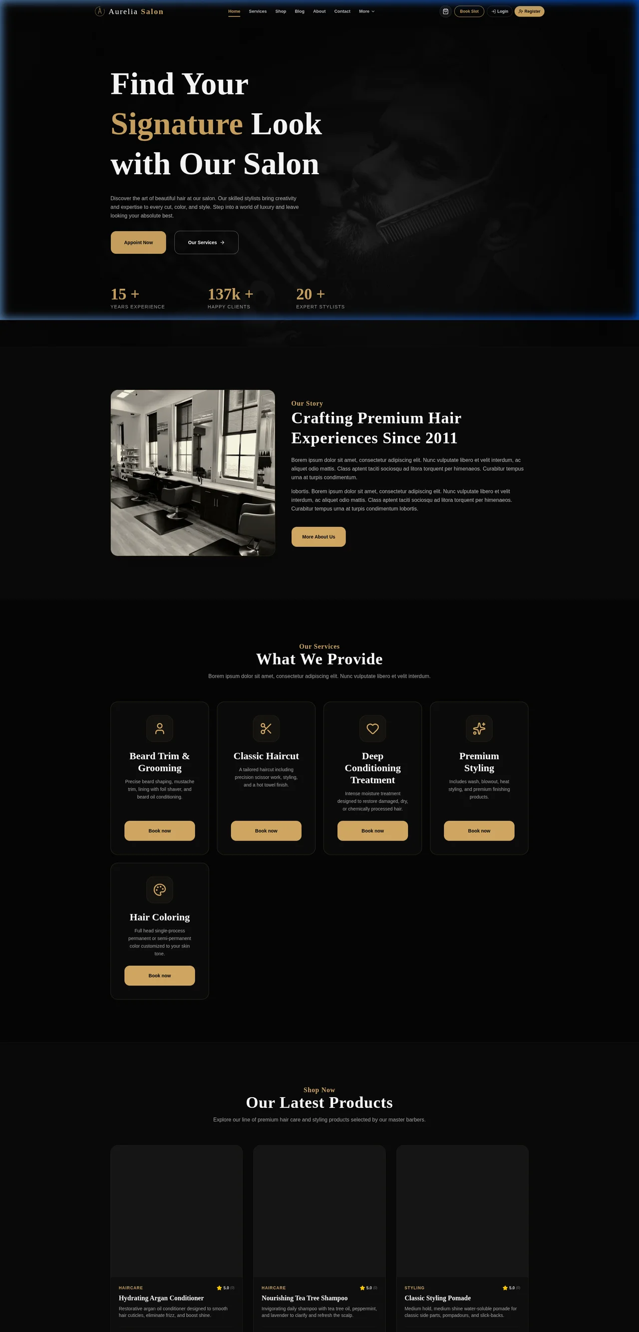 Aurelia Premium Salon live preview