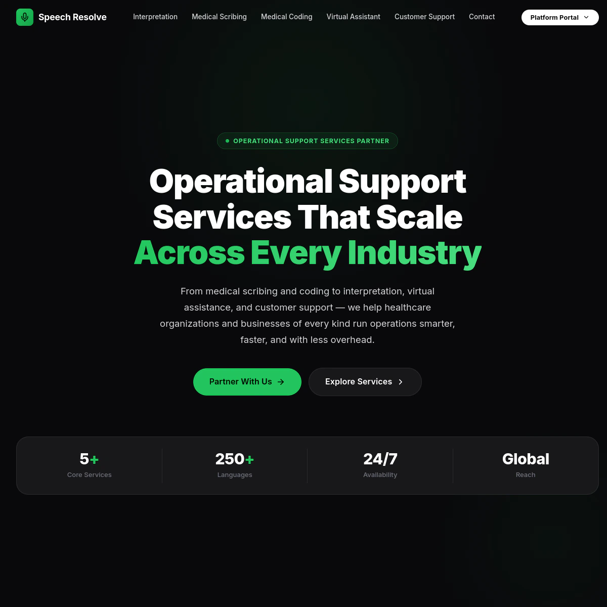 Speech Resolve LLC website full preview